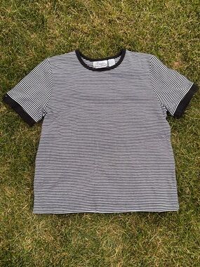 Tradition Black & White Striped Tee